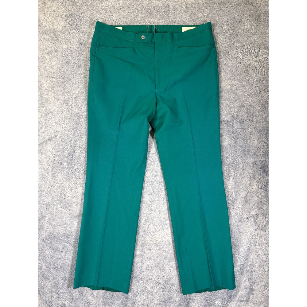 Vintage Sansabelt Jaymar Ruby Mens Green PGA Golf Straight Leg Slacks 38x31